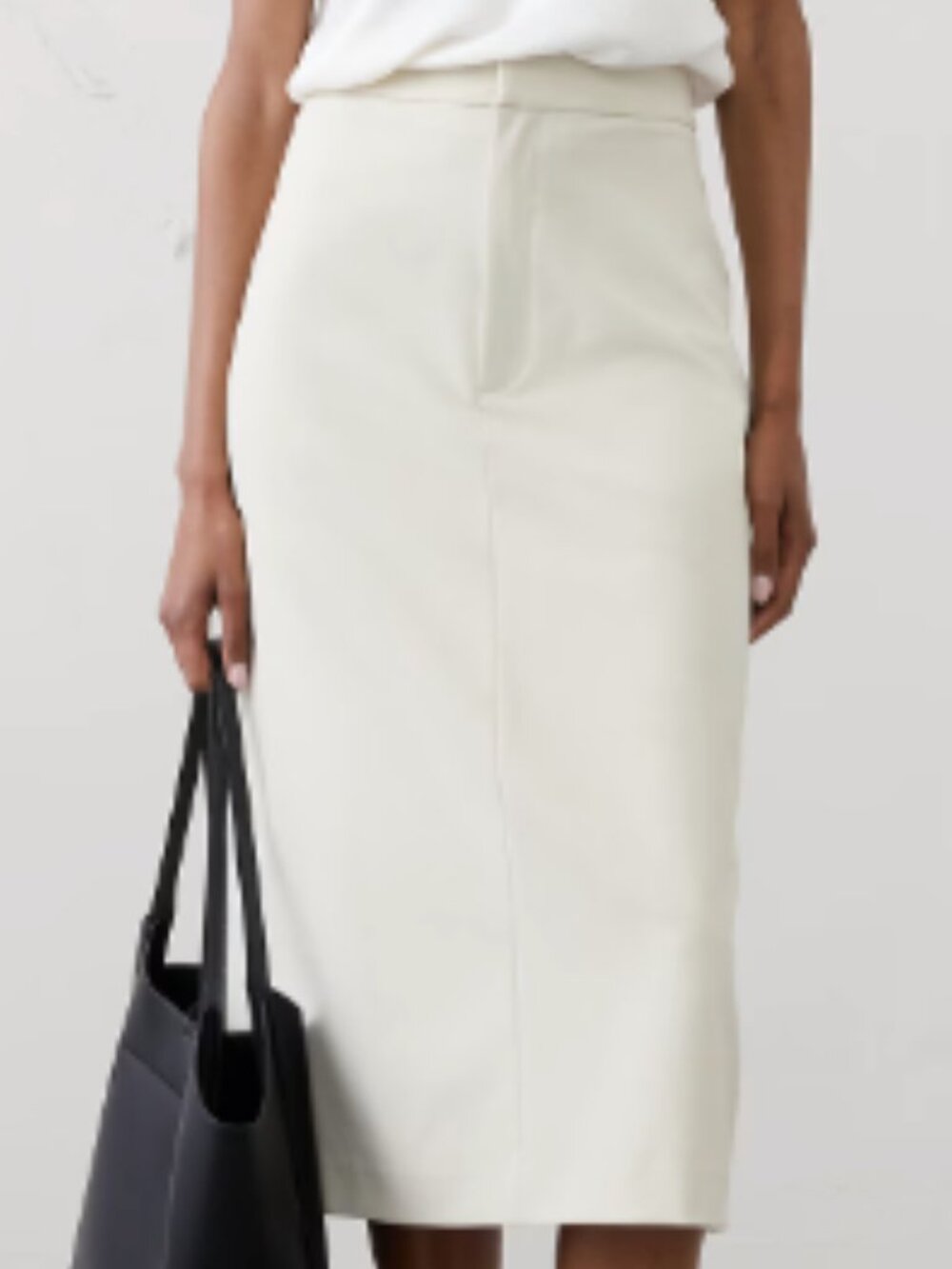Banana Republic Tailored Pencil Midi Skirt, Size 12, Pink, Linen Blend